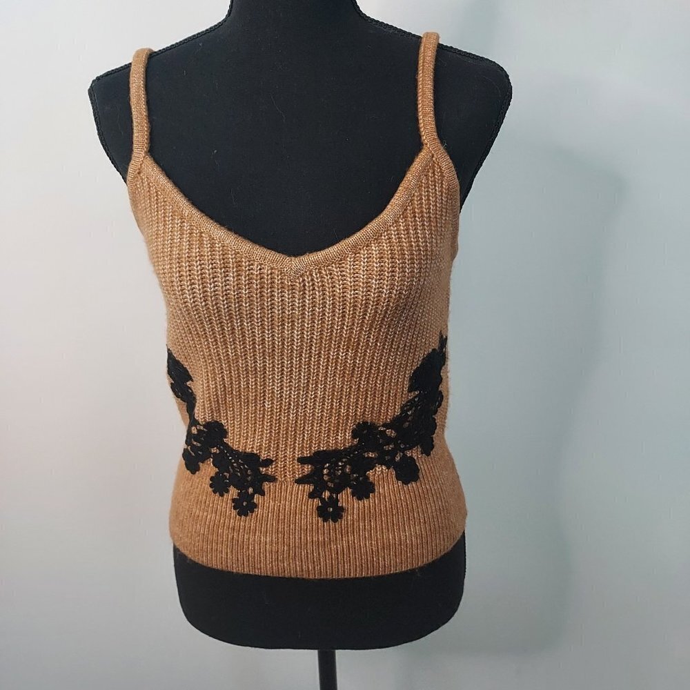 Express Wool Blend V-neck Cropped Tank NWT